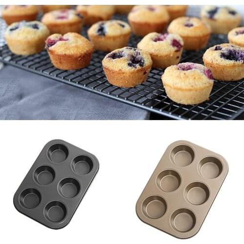 6 Cup Muffin Cupcake Pan Non stick Round Muffin Mini Cake Egg Tart Pastry Baking Tray Mold DIY Baking Pan Kitchen Baking Tools