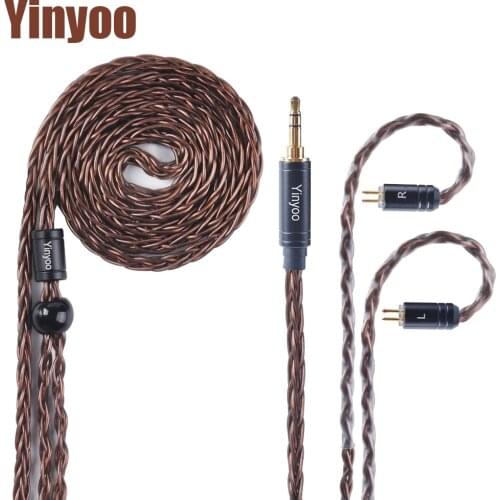 AK Yinyoo 8 Core 2.5/3.5/4.4mm High Silver Plated Copper Earphone Upgrade Cable With MMCX/2Pin headphone cable Pro TRN X6 C12