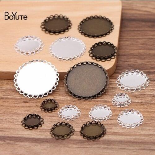BoYuTe (30 Pieces/Lot) Round 14-16-18-20-25-30MM Cameo Cabochon Base Settings Diy Blank Tray Bezel Jewelry Accessories