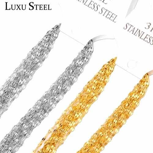 LUXUSTEEL stainless steel necklace for women Gold Color 10pcs/lots Wholesale Link Chains Necklace For Pendants Accessoies Party