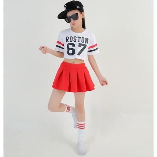 Children Hip Hop Dance Costume Kids Jazz Dance Clothing for School Girls Cheerleading Uniform Kindergarten Street Dance Wear 90