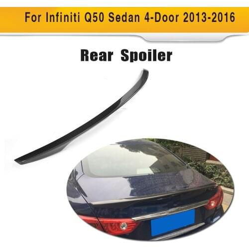 Carbon Fiber Car Rear Trunk Spoiler Wing for Infiniti Q50 Sedan 4 Door 2014 - 2017 Three Style