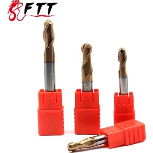 1pcs R0.5 R0.75 R1 R1.5 R2 R3 HRC55 2 flutes ball nose end mill Rated Round milling cutter CNC router bit