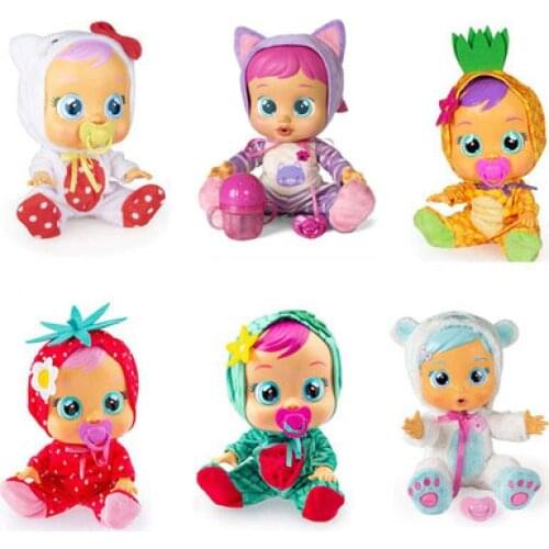 3d Simulation Crying Doll Weeping Pretend Play Doctor Toy For Girl Vinyl Weeping Doll Tearing Crying Baby Kids Gift 14 Inches