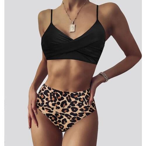 Leopard High Waist Bikini 2021 Womens Swimsuit Woman Swimwear Sexy Bikinis Set Summer Beach Brazilian Swimming for Bathing Suit