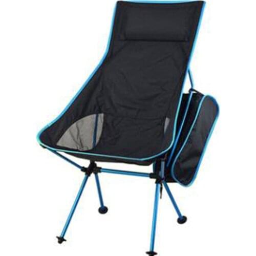 Outside Aluminum Alloy Folding Chair Portable Picnic Camping Chair With Storage Bag Oxford Cloth Folding Chair With Pillow
