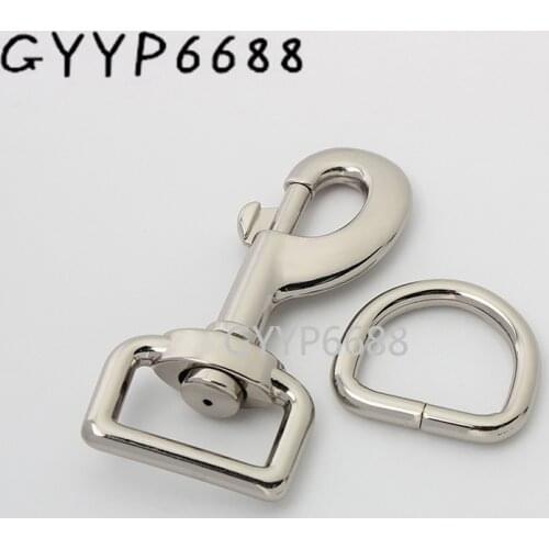 10-30sets 2 colors 1'' d rings and 27mm snap hooks for woman backpack purse connect accessories sell by set