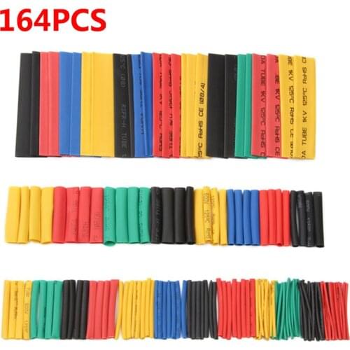 164pcs Set Polyolefin Shrinking Assorted Heat Shrink Tube Wire Cable Insulated Sleeving Tubing hand tools Set