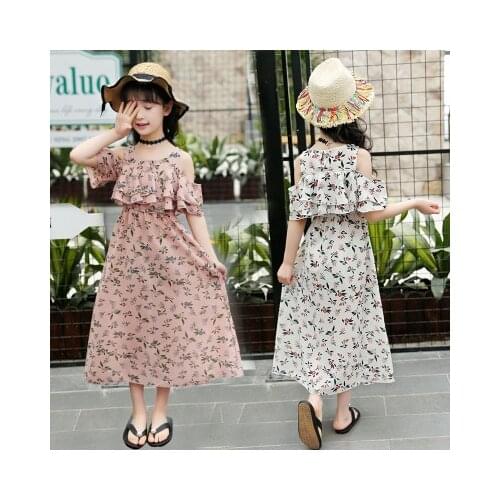 Girl Dress Childrens Princess Dress for Party Clothing 2019 Summer New Kids Girls Floral Cute Dress Big Girl Flowers Dresses