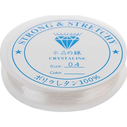 10m Clear Elastic Thread, Stretchy Cord For Jewellery Making 0.4mm