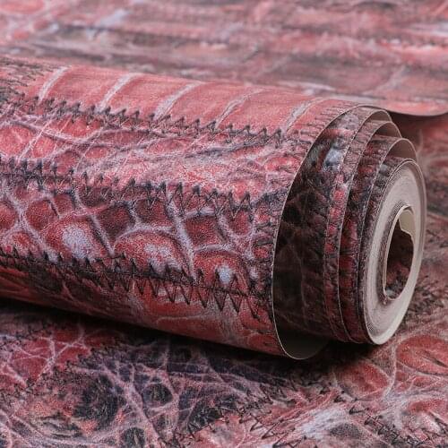 Retro Imitation Leather 3d Wallpaper for Living Room Store Vintage Rustic Home Decor Industrial wind Cafe Bar Wallpaper