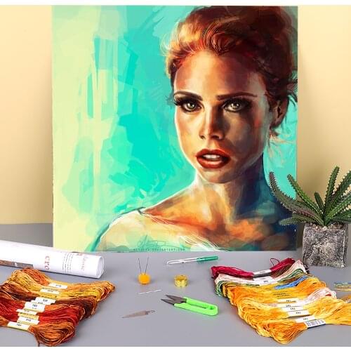 Doodles Printed Canvas 11CT Cross-Stitch DIY Embroidery Patterns DMC Threads Knitting Painting Needlework Sewing Magic Counted