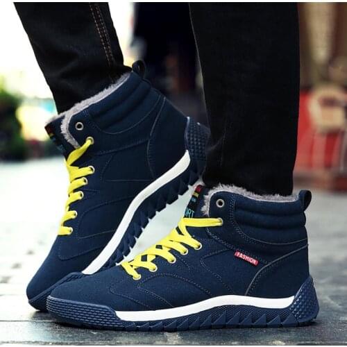 Luxury Designer cotton shoes mens 2021 new winter Korean version of high-top plus velvet plus size mens casual sports shoes