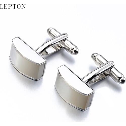 Low-key Luxury Shell Cufflinks For Mens French Shirt Cuffs Cuff links Lepton High Quality Gift Party Gemelos Wedding Cufflinks