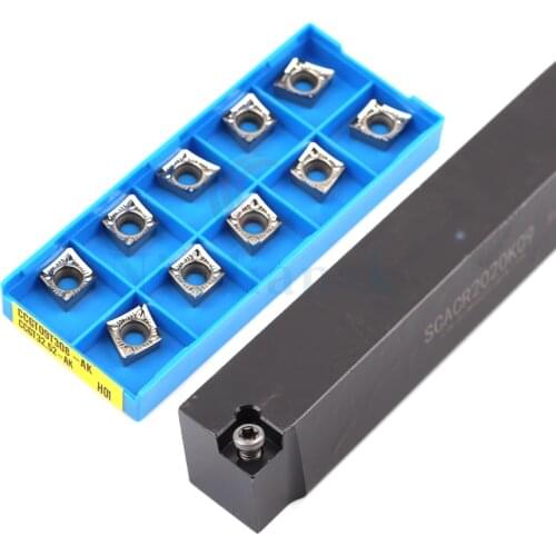 1pc SCACR1616K09 2020K09 Screw-type external turning toolholder Special for CNC lathe Entry angle 90°+CCMT09 Carbide insert set
