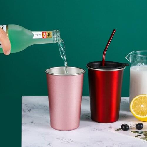 Accompanying Cup 304 Stainless Steel Cold Drink Juice Cup Wine Glass Cocktail Cup Bar Drink Cup Single-layer Travel Coffee Cup