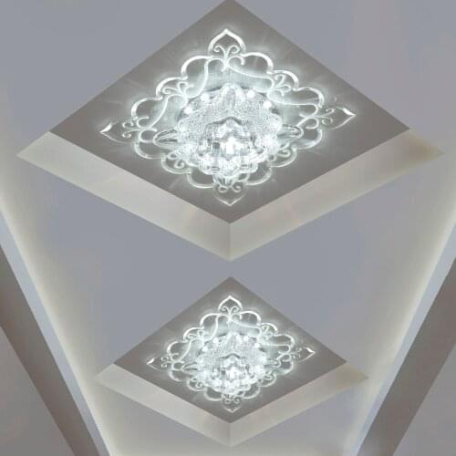 12W Modern LED Crystal Ceiling Light Home Decoration Balcony Lamp Porch Light Corridors Flush Mount Light Fixture White Light