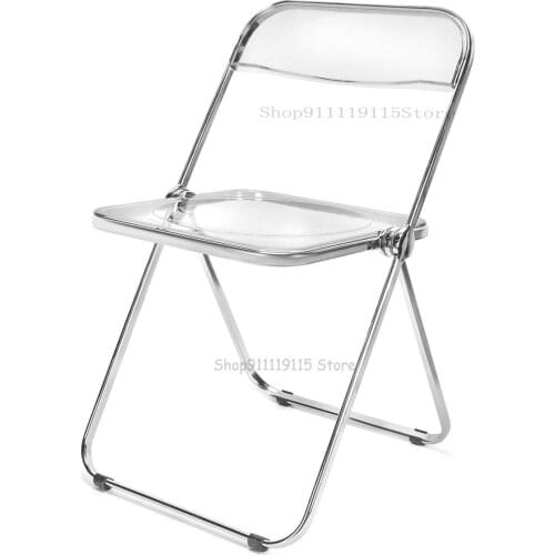 Modern Transparent Folding Chair Ins Rattan Dining Chair Net Red Chair Acrylic Makeup Chair Photography Props
