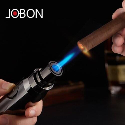 JOBON Blue flame direct welding gun inflatable windproof lighter cigar moxibustion creative cigarette lighter