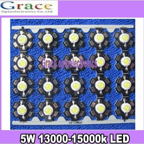 10PCS 5W High Power Cold White LED Light Emitter 13000K -15000k with 20mm PCB