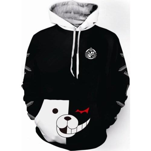 Anime Danganronpa Dangan Ronpa Monokuma Sweater 3D Printed Hoodie Coat DVA Cosplay Costume Sportswear Sweatshirts Top