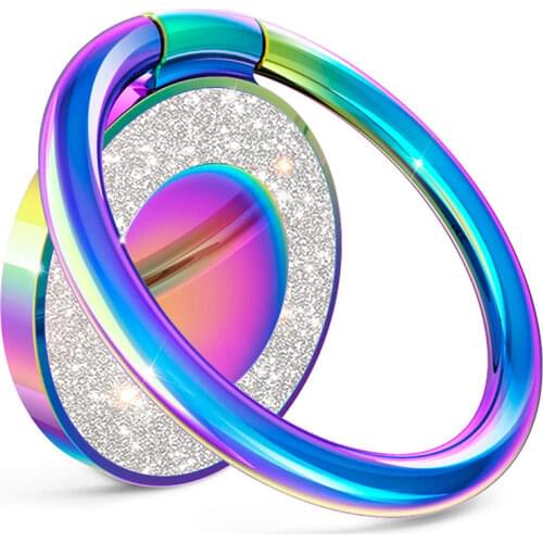 Mobile Phone Universal Finger Ring Grip Stand Holder for IPhone XS Max 12 Samsung Xiaomi Redmi Bright Crystal Metal ABS Bracket