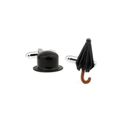 WN High quality spot mixed batch of black Chaplin cufflinks black umbrella hat sleeve nail French wholesale shirt cuff