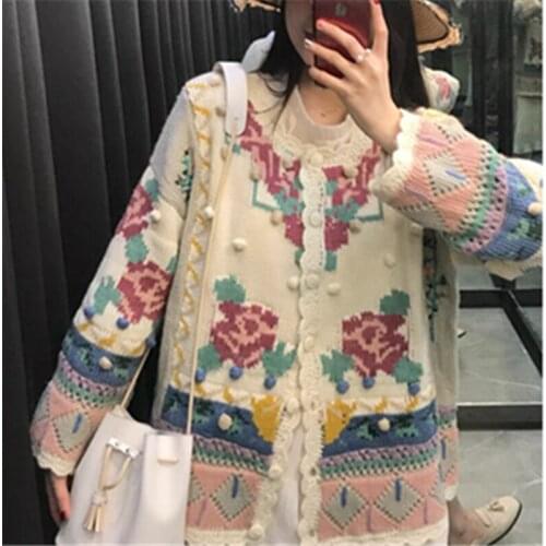 Hstar Cute Ball Sping Summer Women Single Breasted Korean Knitted Cardigans Female Fashion Loose Casual Coats Lazy Wind Sweaters