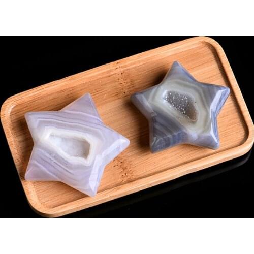 1PC natural agate mineral gemstone with crystal teeth five-pointed star guardian home decoration nordic style DIY gifts