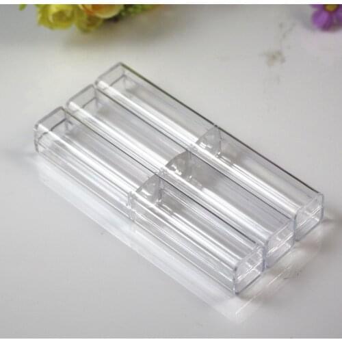 1pc Fountain Pen Transparent Plastic Gift Box Woman Makeup Beauty Tool Box Crystal Pen Pencil Box Rhinestone Storage