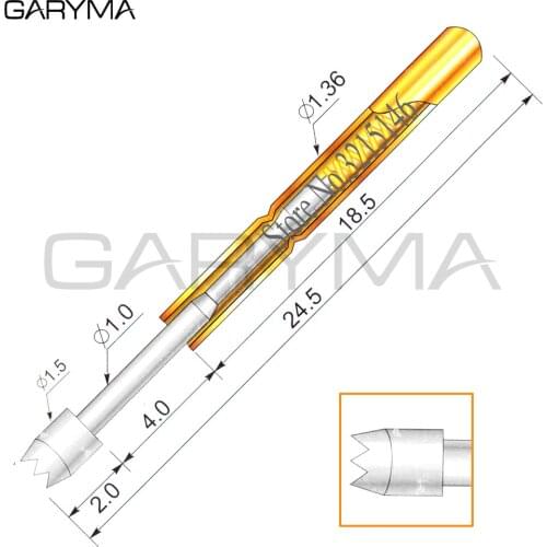 100Pcs in a Pack Dia 1.5mm P160-H2 Spring Test Probes Pogo Pin Length 24.5mm Stroke Spring Froce:140g Tool Wholesale