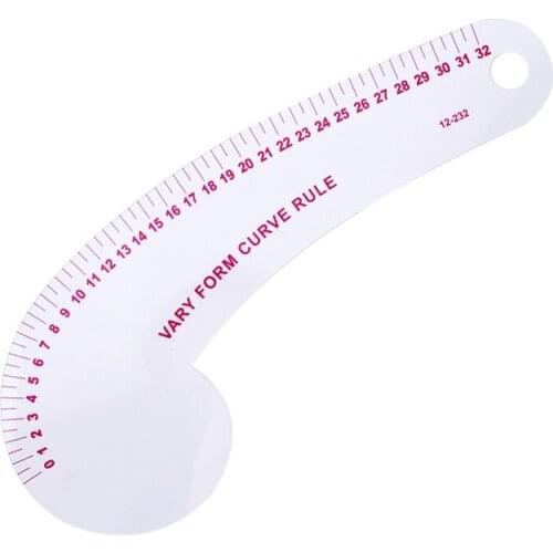 2PCS 32cm Multi-function Plastic Sewing Square Curve Ruler Tailor Drawing Craft Tool DIY Supply Tool