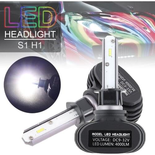 2pcs/lot Car Headlight Bulbs H1 S1 50W 8000LM 6000K CSP LED Car Headlight Kit Automobile Fog Lamp Hi or Lo Light Bulbs