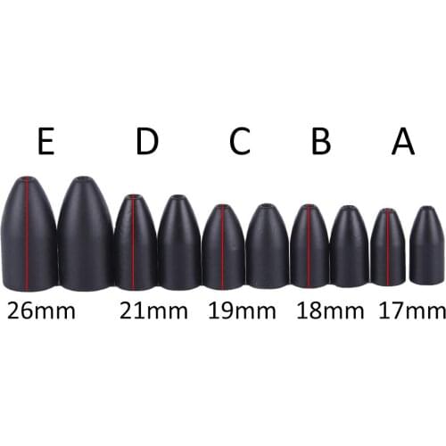 2Pcs/lot Black Copper Alloy Bullet Worm Weight Flipping Weight Fishing Sinker Lure Fishing Accessory High Quality