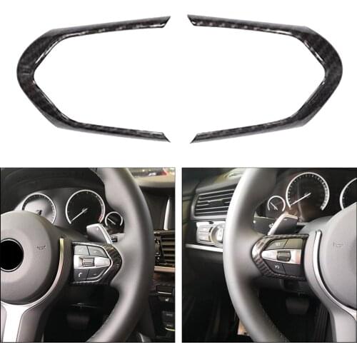 2PCS Steering Wheel Button Switch Frame Trim Sticker For BMW M3 F15 X6M F16