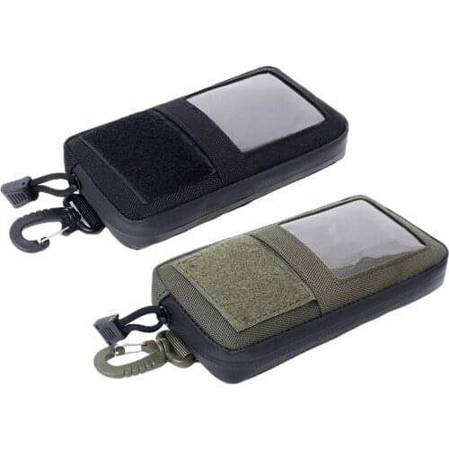 2 Pack Waterproof Nylon Camping Belt Purse Compact With ID Window With Hook