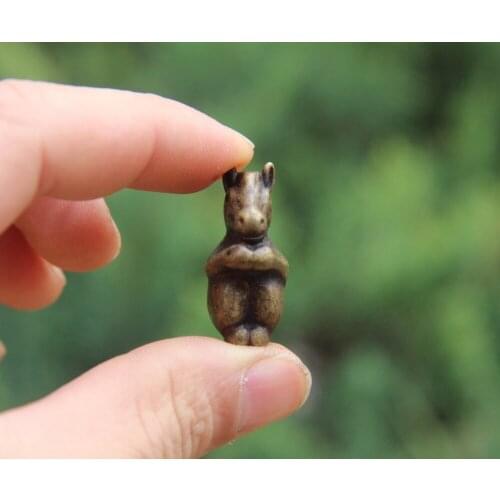 3.5 CM China 100% Pure Bronze Copper Zodiac Animal Amulet Beast Horse Sculpture
