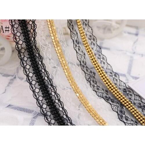 50yards/lot lace rhinestone bridal pearls wedding crystal sash trimming embroidery accessories beads
