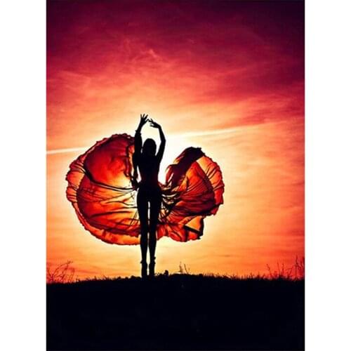 5D DIY Diamond painting Beautiful sunset dancing Full cross stitch Diamond Embroidery Rhinestone Mosaic Home Decor Handmade Gift