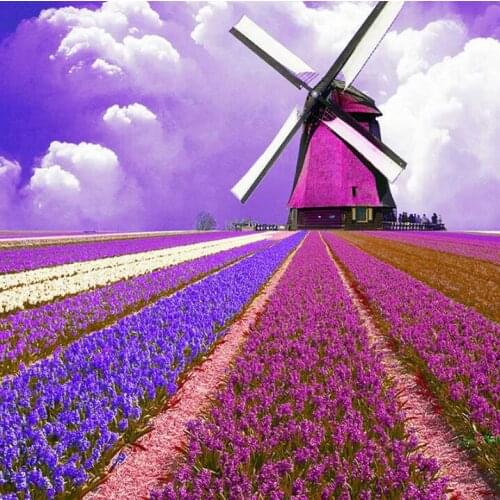 Windmill house, diamond cross embroidery, 5D square/round diamond painting, diamond mosaic, home decoration, Halloween gifts