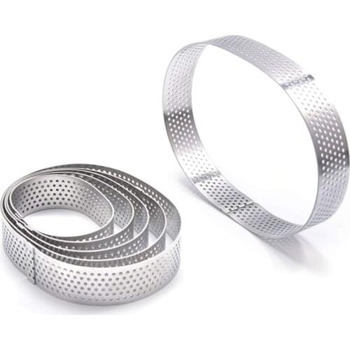 Hot XD-Porous Tart Ring Bottom Tower Cake Mould Baking Tools,French Baking Pressure Tower Belt,Heat-Resistant Cake Mousse Ring