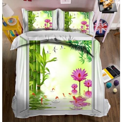 Duvet cover queen 3D bedding set Twin Full drap de lit 4 piece printed bedsheet sheet style Duvet bed cover bed Custom size