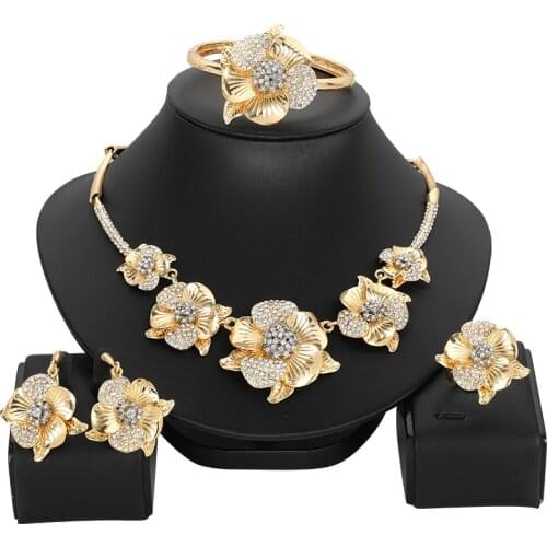 New arrival Jewelry Sets Women Indian African Jewelry Set amazing price Wedding Jewellery For Brides Dubai Gold Jewelry Sets