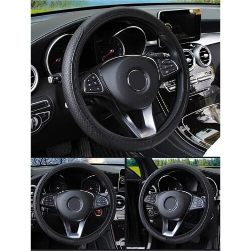 Car Steering Wheel Cover Leather Covers For Fiat Grande Punto Tipo Doblo Bravo 2 Panda Linea Freemont Ducato Styling Accessories