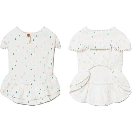 Summer Pet Dog Dress Cotton Puppy Cat Dresses For Dogs Costume Print Pet Skirt Soft Pet Clothes For Small Medium Dogs Yorkshire