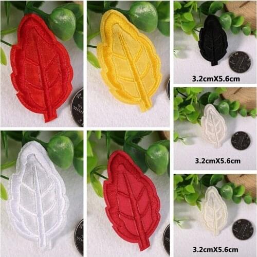 Fashion Leaf Patch Colorful Embroidery Iron On Cheap Patches For Clothing Jeans Jacket Cap Applique Badges DIY Accessories