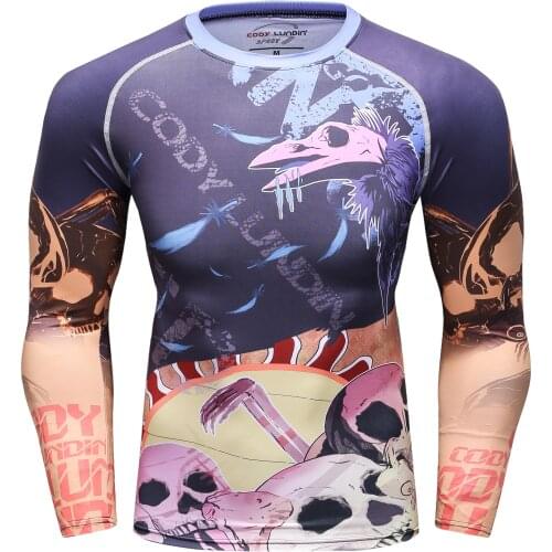 New Custom Sublimated Print MMA Rash Guards Manufacturers Mens long sleeve t-shirt