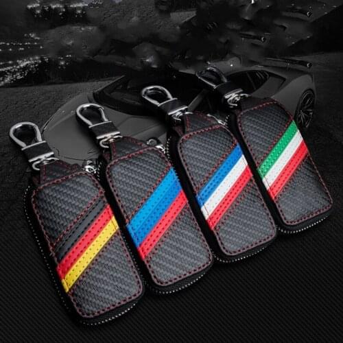 Men Leather Key Holder Housekeeper Key Purse Unisex Car Key Wallets Buckle Key Case Bag Pouch Holder For BMW Benz Audi Buick