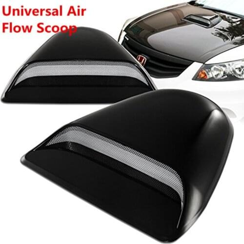 New Flat Car Universal For JDM Style Air Flow Intake Cover Decorative Hood Scoop Vent Engine Bonnet