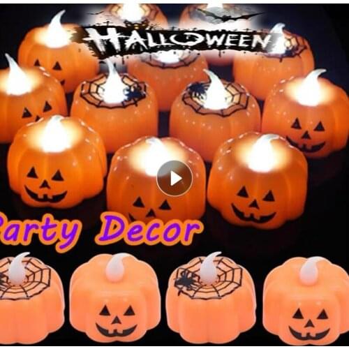 NEW Pumpkin Candle Light DIY Halloween Party Decorations LED Electronic Pumpkin Lights Atmosphere Ornaments Lights Glowing Toys